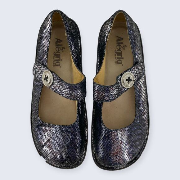 Alegria Paloma 717 Pewter Charmer Leather Silver Comfort Mary Jane 38 8 - 8.5 - Picture 3 of 11